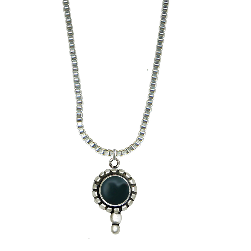 Sterling Silver Little Bloodstone Pendant Necklace